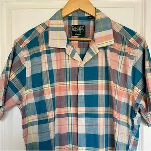 Gitman Vintage short sleeve Madras with camp collar